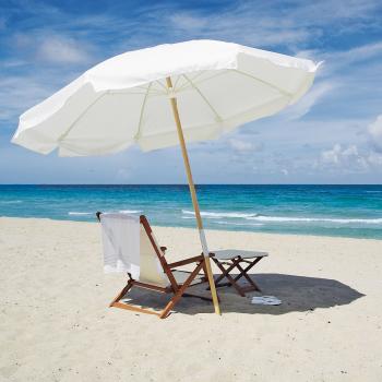 FiberBuilt 7.5 foot Wood Pole Beach Umbrella | 7 ft Beach Umbrellas
