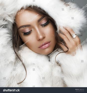 Fashion Studio Portrait Beautiful Lady White Stock Photo & Image ...