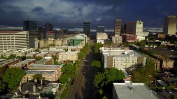 Aerial Downtown Salt Lake City Utah Sunrise Fast Motion 4K 347 ...