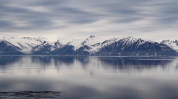 Lake and snowy mountain landscape Beautiful shot of Snowy Mountain ...