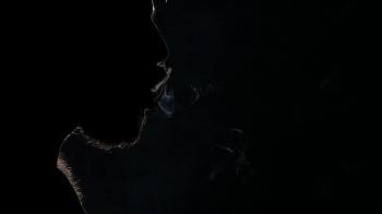 Electronic Cigarette. Exquisitely beautiful smoke. Black. Silhouette ...