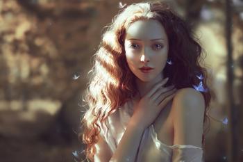 Wallpaper Beautiful woman, Girl, Teen, Butterflies, Fairy, HD ...