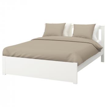 SONGESAND Bed frame - Queen, Luröy, white - IKEA