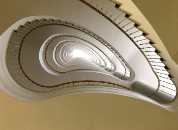 Beige and Brown Spiral Stair