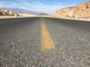 Belly on the Road in Death Valley