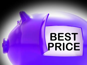 Best Price Piggy Bank Message Shows Great Savings