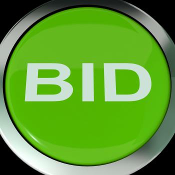 Bid Button Shows Online Auction Or Bidding
