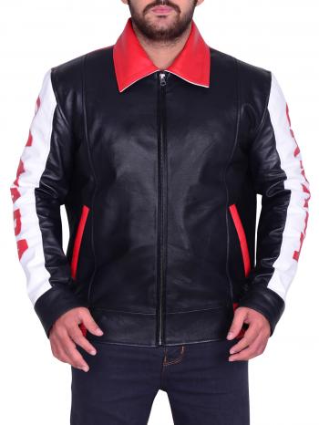 Motorcycle Canadian Flag Bomber Leather Jacket - Instylejackets