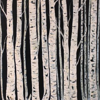 Birch Trees - Acrylic Painting - Deep Canvas - 40" by 40" - Pat ...