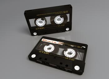 Black and White Cassette Tape