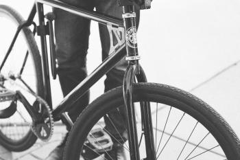 Black and White Photo of Bicycle