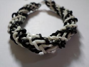 Black and white spiral loom bracelet