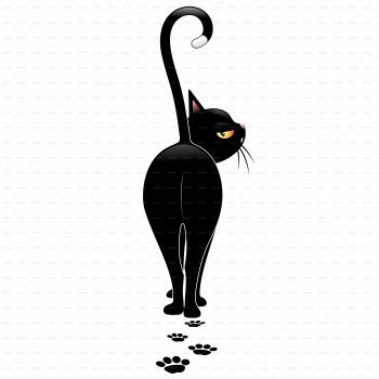 Disdainful Black Cat Cartoon Walking Away by Bluedarkat | GraphicRiver