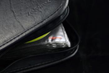 Black CD bag closeup