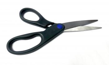 Black handled scissors