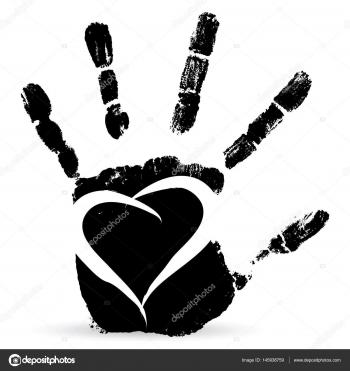 black ink hand print — Stock Photo © design36 #145938759