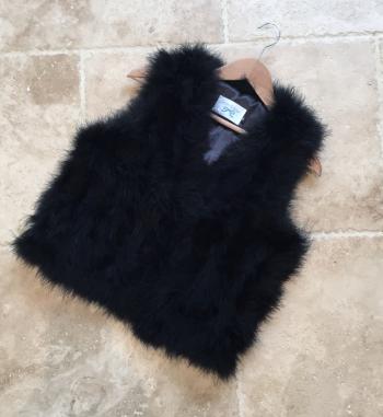 Black Ostrich Feather Gilet - Mimi & Bow