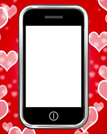 Blank Smartphone Screen With Hearts Background