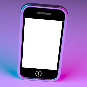 Blank Smartphone Screen With White Copyspace And Mauve Background