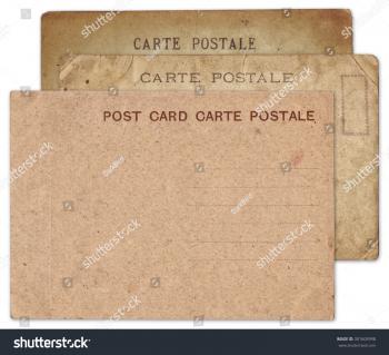 Stack Blank Old Vintage Postcard Isolated Stock Photo 301605998 ...