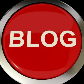 Blog Button Shows Blogging Or Weblog Websites