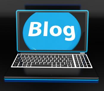 Blog On Laptop Shows Web Blogging Or Weblog Website