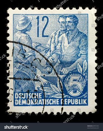 East Germany Circa 1956 Stamp Printed Stock Photo 69951655 ...