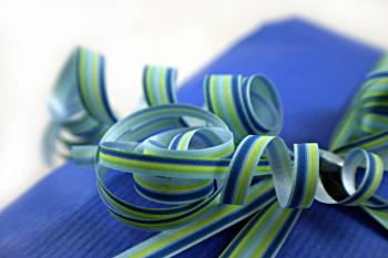 Blue and green ribbon