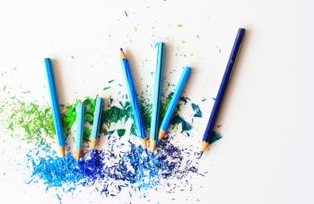 Blue and Purple Color Pencils
