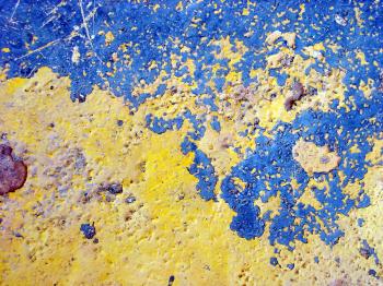 Blue and yellow painted surface