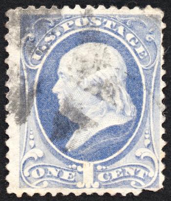 Blue Benjamin Franklin Stamp