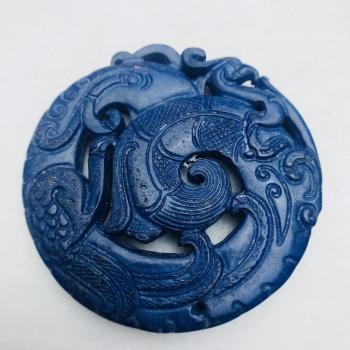 Copy of Carved Stone Pendant, Dove Motif, Blue 66x66mm – EOS Designs ...