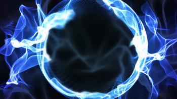 Abstract ring of plasma/ice/blue fire. Looping animation. Motion ...