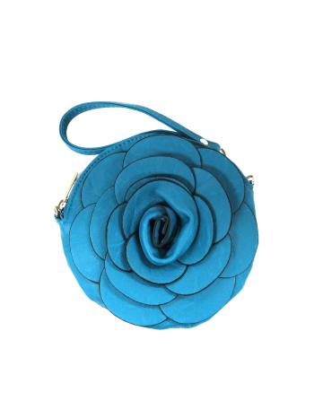 Teal Rose Round Clutch Bag - Raul E New York