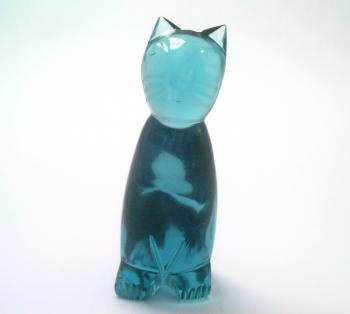 Blue glass cat