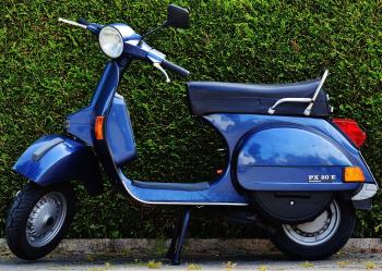 Blue Motor Scooter Px 80 X