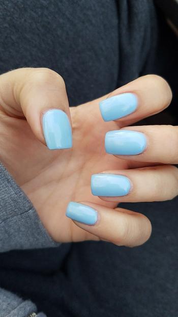 Short square light blue nails. | nails. | Pinterest | Blue nails ...