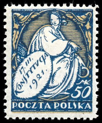 Blue New Constitution Stamp