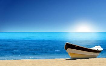 Boat Blue Ocean Beach Wallpaper | HD Wallpapers