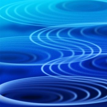 Blue Rippling Background Shows Wavy And Circles Decoration