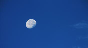 Blue Sky during Quarter Moon