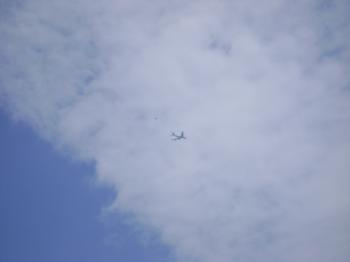 Blue sky with aeroplane