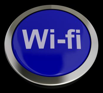 Blue Wifi Button For Hotspot Or Internet Connection