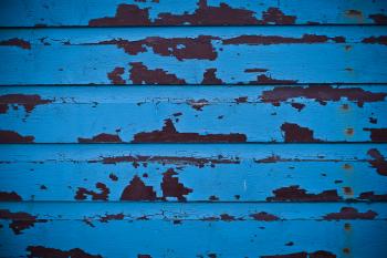 Blue Wooden Peeled Paint Wall