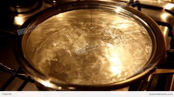 Boiling Water In A Stainless Casserole Stock video footage | 7438166