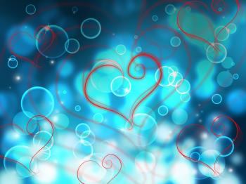 Bokeh Heart Shows Valentines Day And Abstract