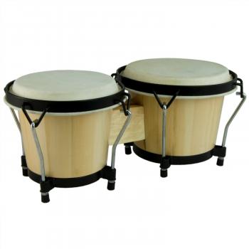 World Rhythm Bongo Drums for Beginners - Natural Finish