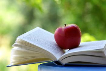 book and apple - Kristy's Cottage