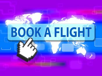 Book Flight Indicates Reserved Plane And Travel