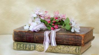 Old Books And Flowers - WallDevil